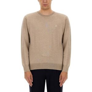 ETRO Crew Neck Knit Sweater Men Beige Sweaters & Cardigans